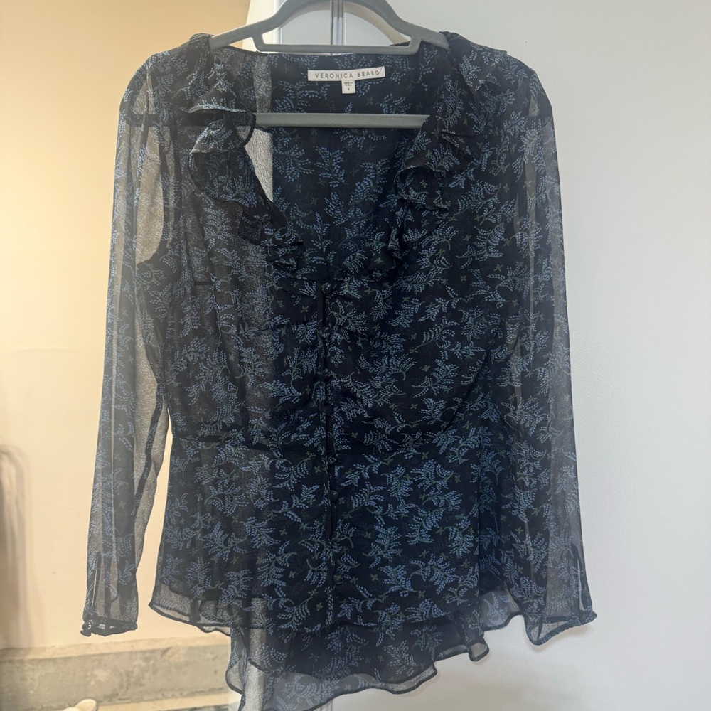 Veronica Beard Blue Silk Women's Top